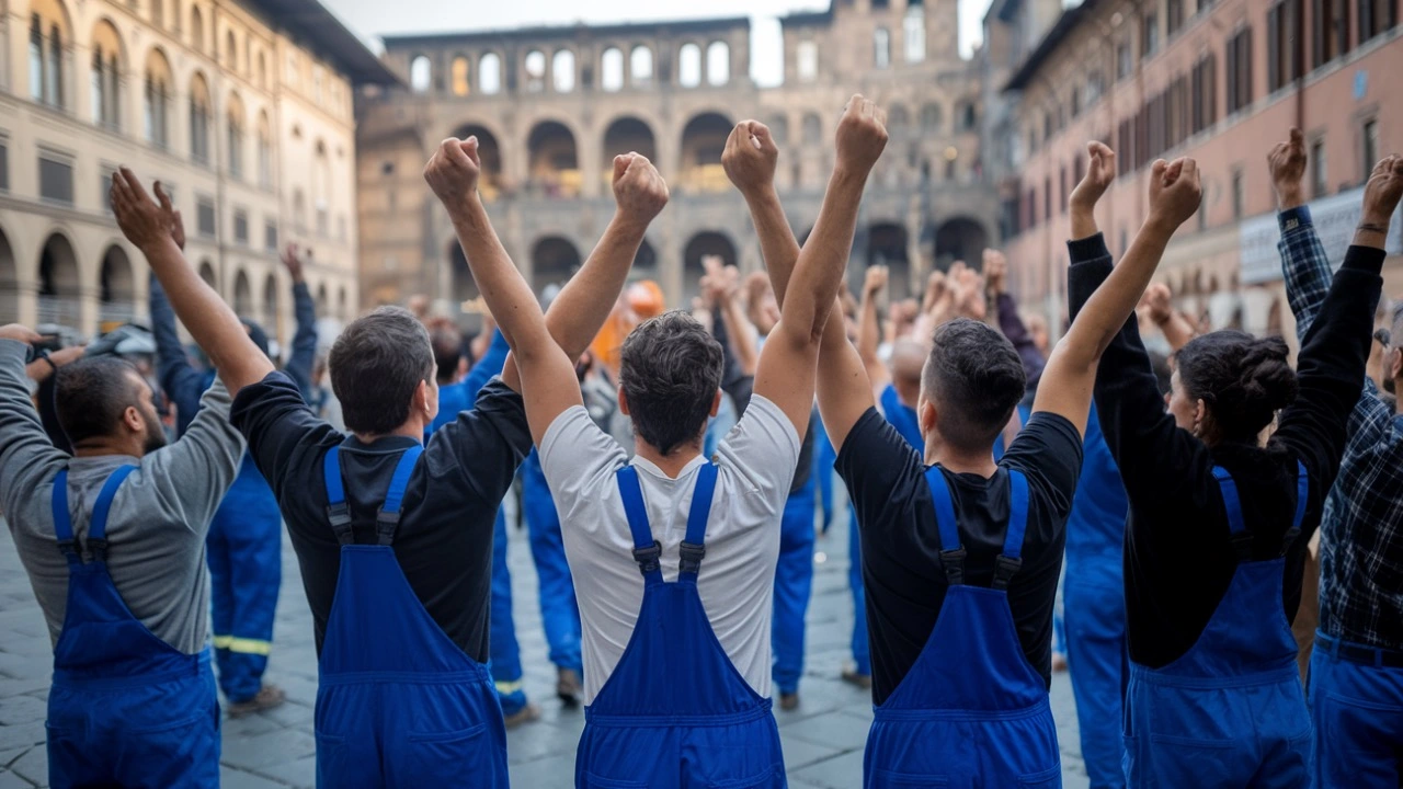 Lavoratori in piazza