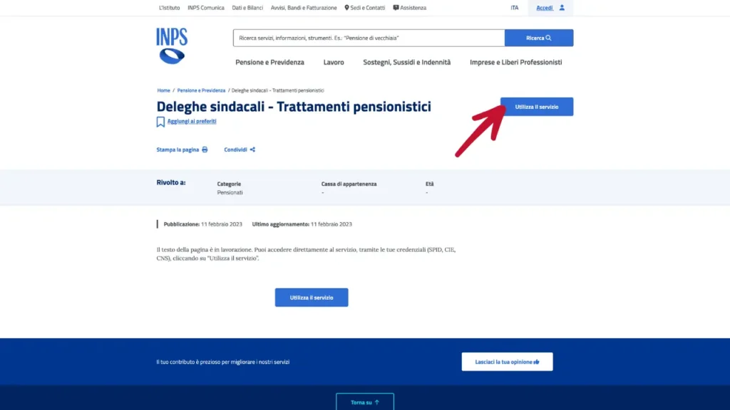Servizio per revoca deleghe sindacali INPS