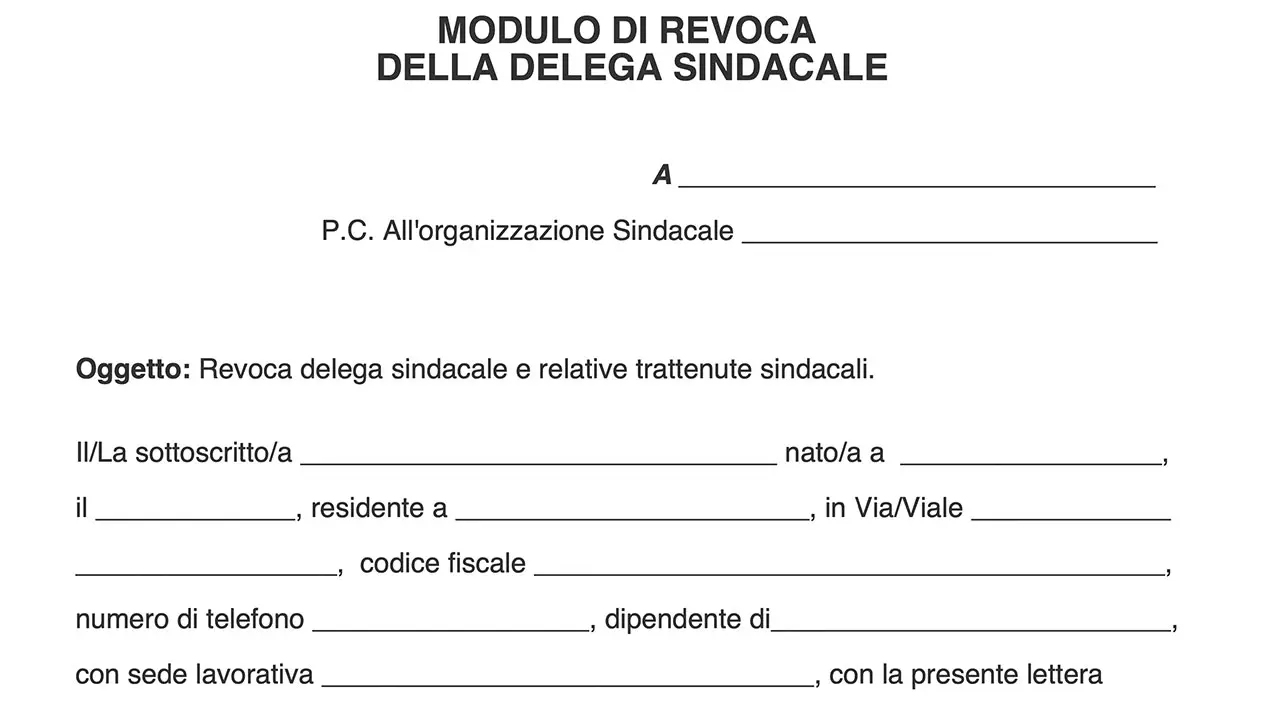 modulo revoca e disdetta sindacale CGL