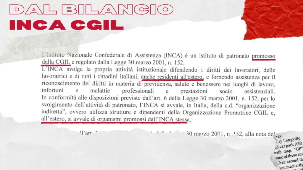 Bilancio Inca CGIL organizzazione dipendenti italia e estero